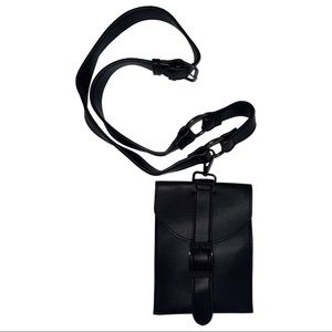 Black leather small crossbody bag